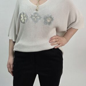 Bluzka prążek nietoperz kokos, rozmiar uniwersalny