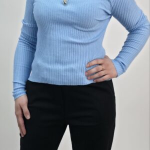 Bluzka prążek hiszpanka niebieska, rozmiar uniwersalny