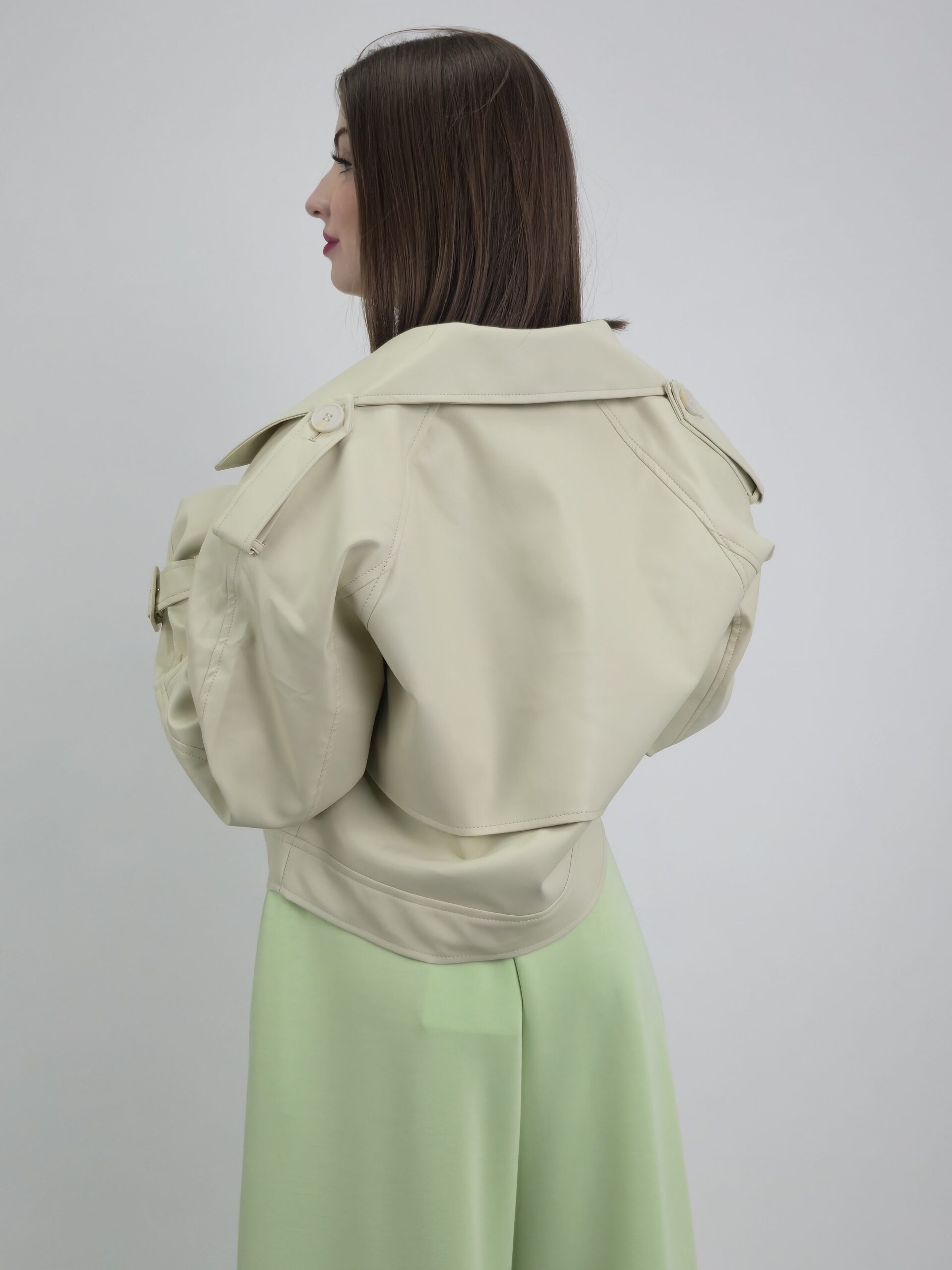 Ramoneska eko skóra waniliowa pistacja - obrazek 3