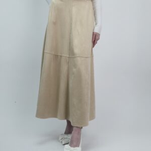 Spódnica midi z e-zamszu – jasny beż