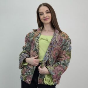 Kurtka Ramoneska żakardowa Floral Elegance