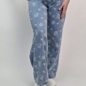 Spodnie Jeansy Wide Leg Floral Denim w rozmiarach