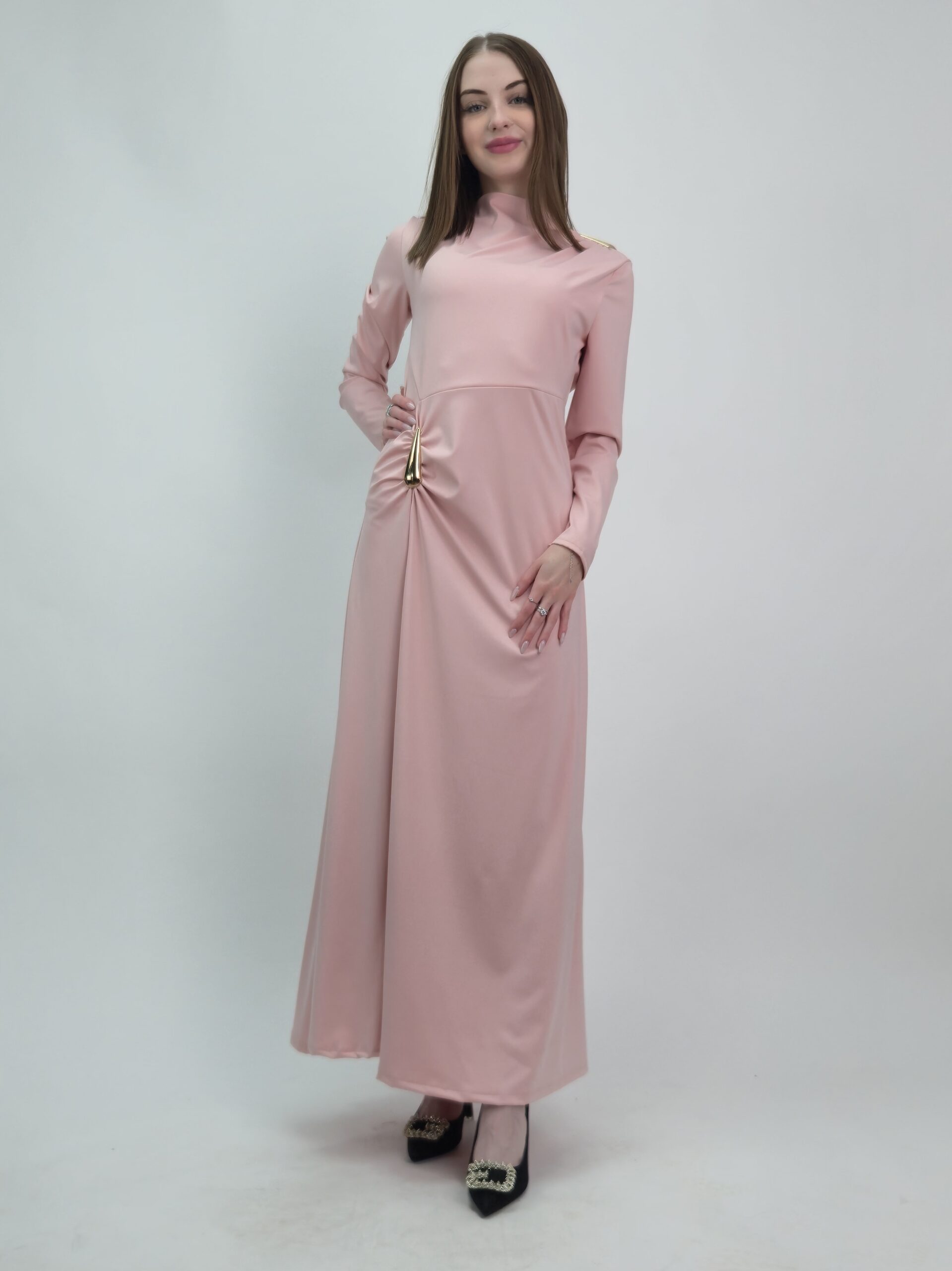 Elegancka sukienka maxi z ozdobną łezką model premium - obrazek 3