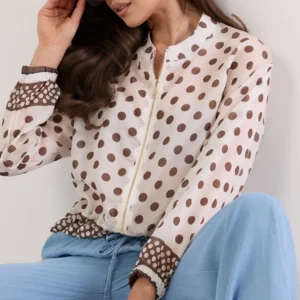 Kurteczka damska grochy lekka bomber na suwak