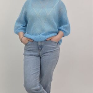 Sweter Kid Mohair Soft 3/4, kolor turkusowym