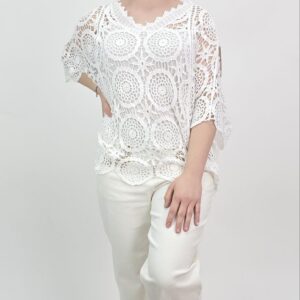 Bluzka Ażurowa Lemon Crochet Set, kolor biały