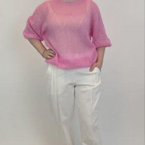 Sweter Kid Mohair Soft 3/4, kolor różowy