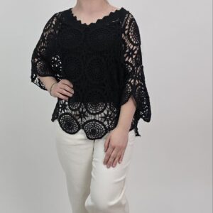 Bluzka Ażurowa Lemon Crochet Set, kolor czarny