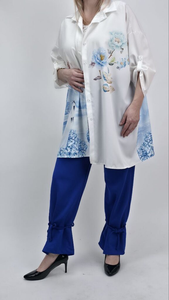 Koszula Oversize Blue Garden rozmiar uniwersalny - większy