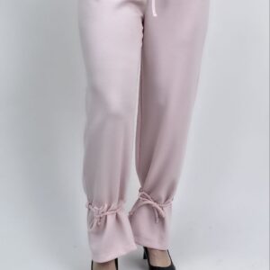 Spodnie Masełkowe z Wiązaniem – pudrowy róż, rozmiar uniwersalny