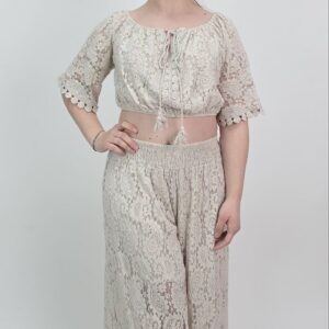 Komplet Koronkowy Boho Sand Beige