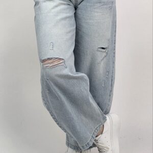 Spodnie Jeansy Barrel Destroyed Denim