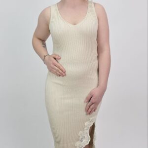 Sukienka Midi Tuba Lace Beige