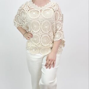 Bluzka Ażurowa Lemon Crochet Set, kolor waniliowy