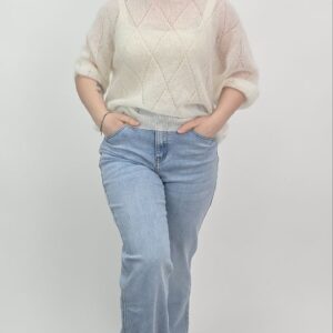 Sweter Kid Mohair Soft 3/4, kolor śmietankowy
