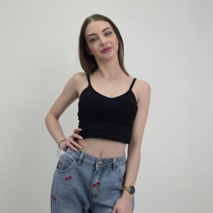 Top damski modelujący na ramiączkach czarny