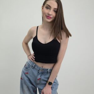 Top damski modelujący na ramiączkach czarny