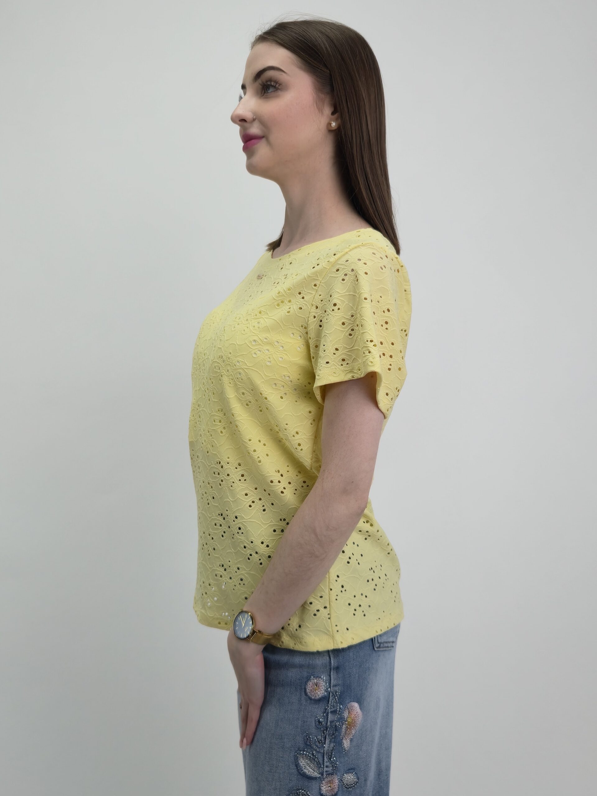Bluzka Ażurowa Soft Lace – Cytrynowa - obrazek 2