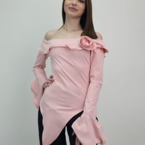 Bluzka damska hiszpanka różowa elegancka