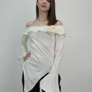 Bluzka hiszpanka damska ecru elegancka