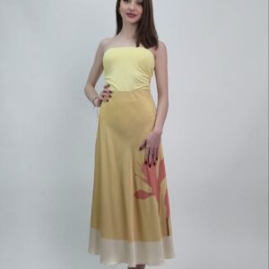 Spódnica satynowa midi wiskoza print kwiatowy