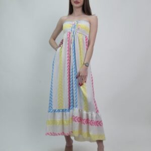 Sukienka maxi letnia boho bez ramiączek