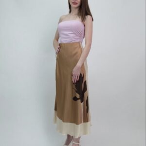 Spódnica satynowa midi wiskoza print kwiatowy