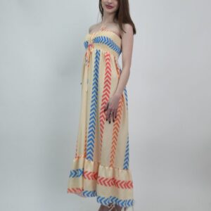 Sukienka maxi letnia boho bez ramiączek