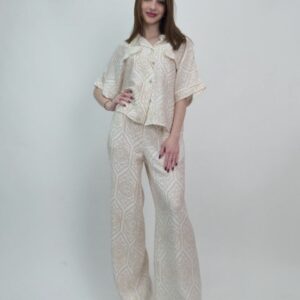 Komplet damski wiskoza koszula spodnie boho