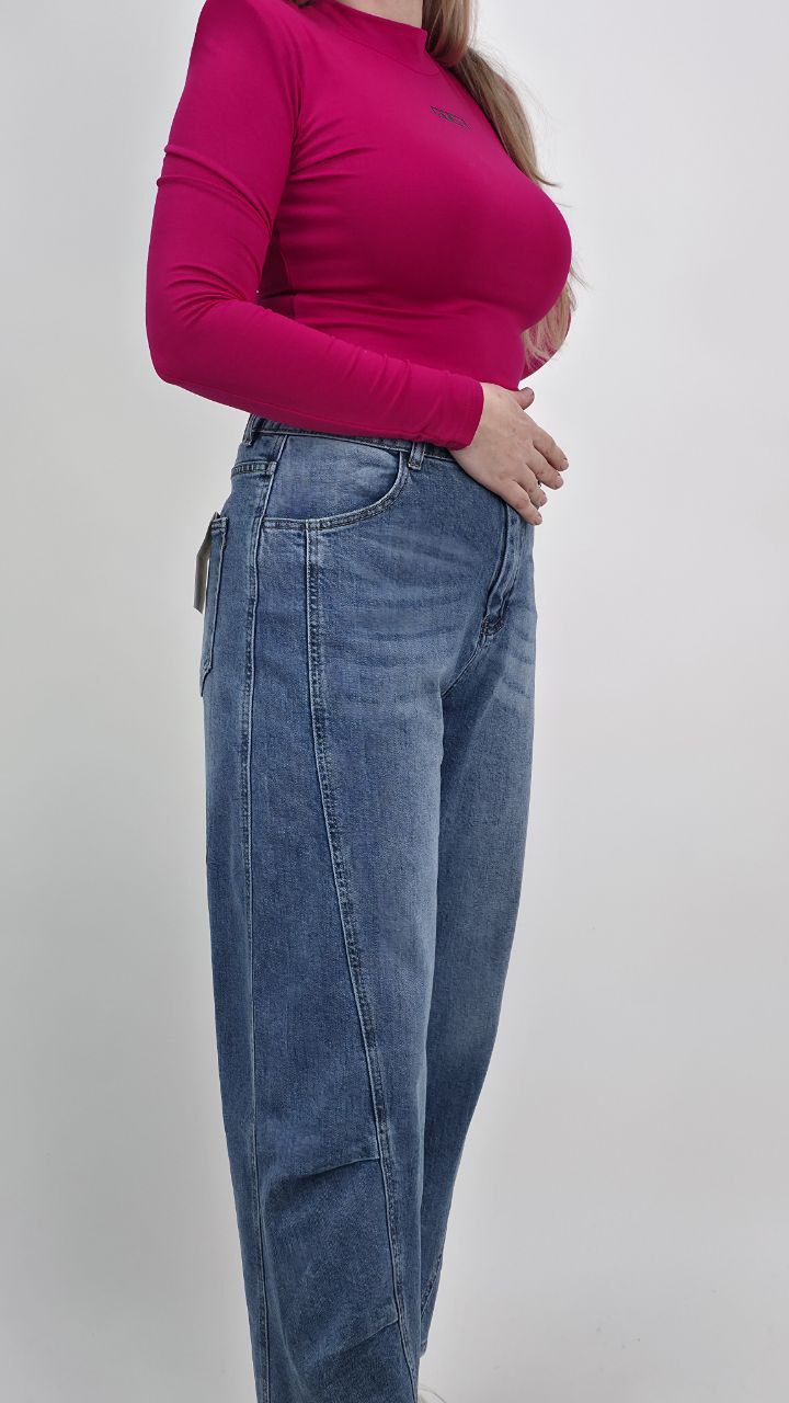 Spodnie Jeansy Balloon Fit Indigo Shape - obrazek 2