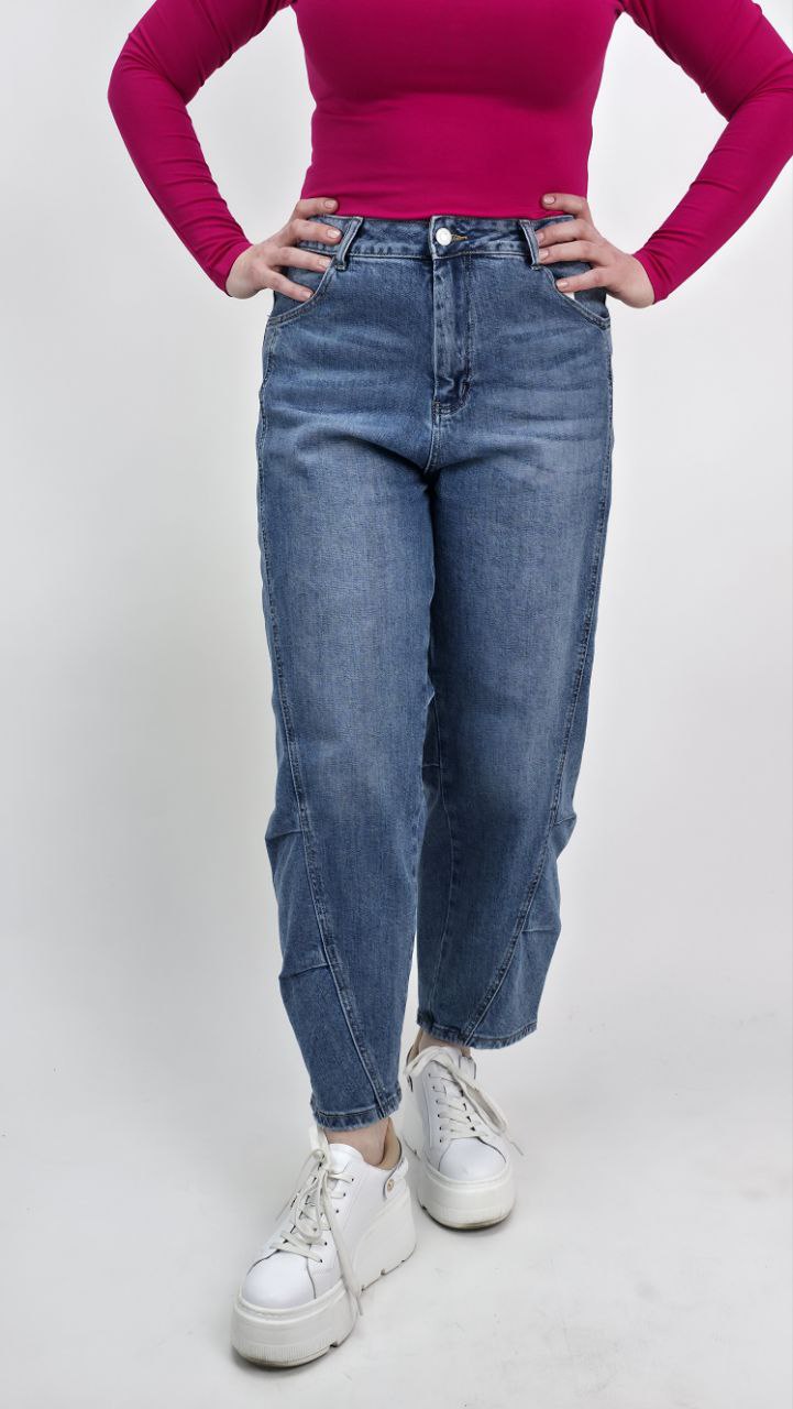 Spodnie Jeansy Balloon Fit Indigo Shape - obrazek 4
