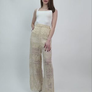 Koronkowe spodnie damskie szerokie eleganckie