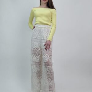 Koronkowe spodnie damskie szerokie eleganckie