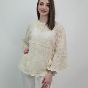 Bluzka damska haftowana ecru boho