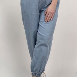 Spodnie jeans jogger jasne cienki denim