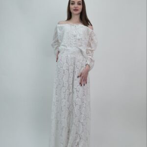 Koronkowy komplet damski boho bluzka spodnie