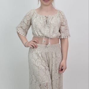 Komplet Koronkowy Boho Sand Beige