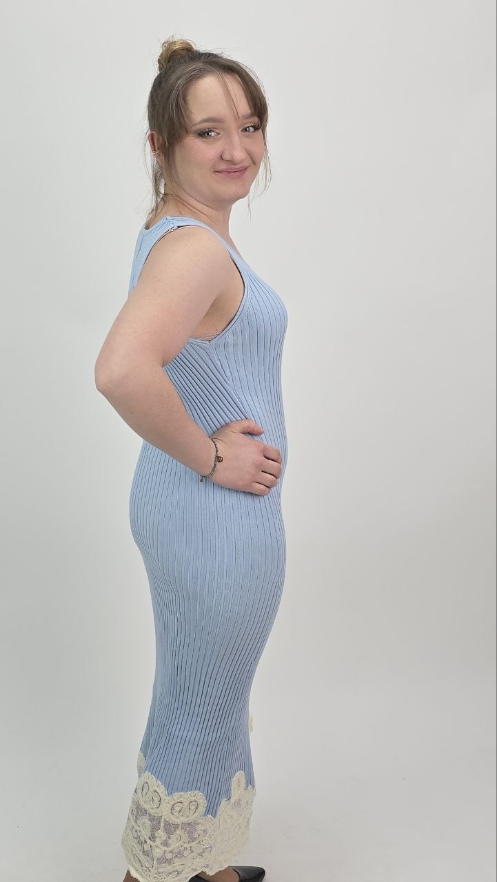 Sukienka Midi Tuba Lace Blue - obrazek 3