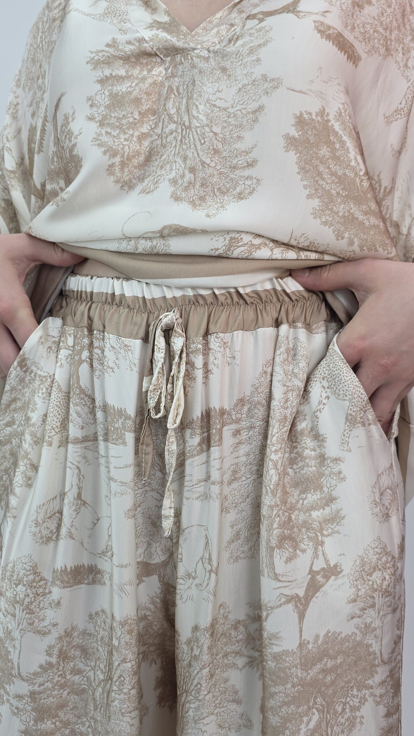 Komplet premium wiskoza z jedwabiem print Dior - obrazek 5