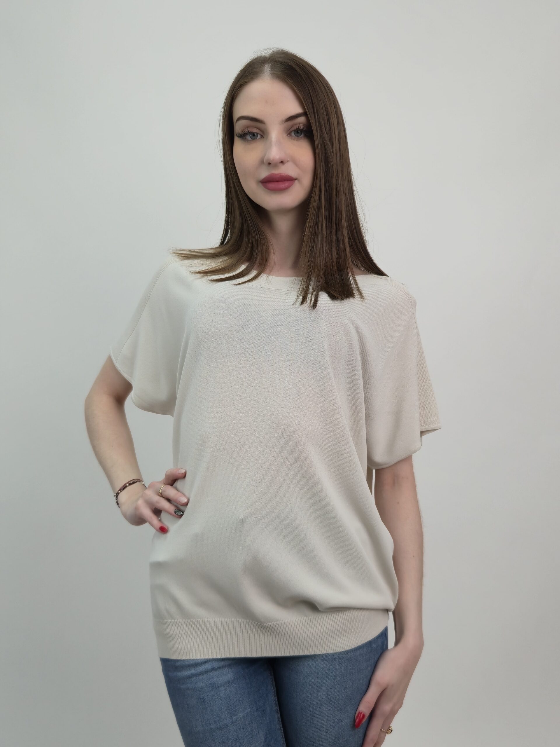 Bluzka damska do biura kremowa elegancka