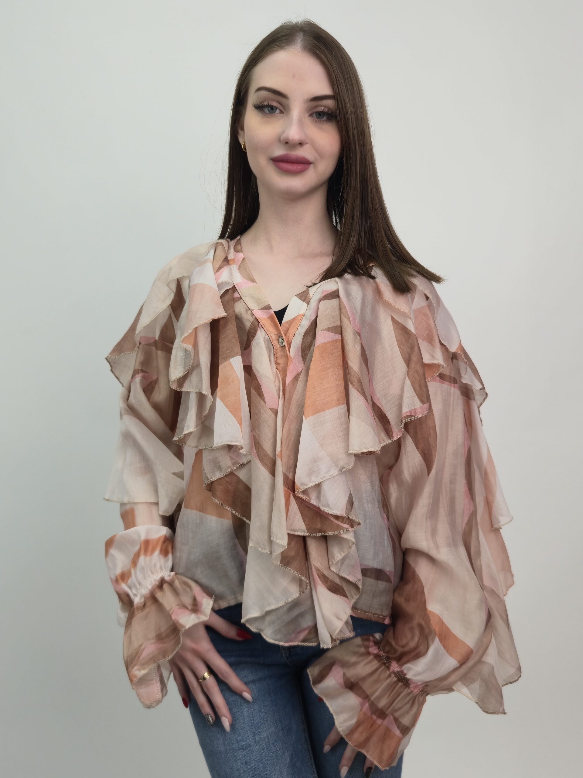 Bluzka z falbanami lyocell boho premium