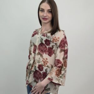 Jedwab! Bluzka w kwiaty włoska