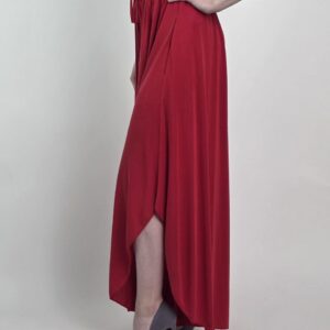 Spodnie Modal Czerwone Wide Leg Premium
