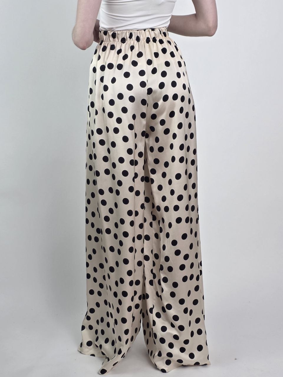 Spodnie Venezia Dots Cream Satyna Trend 2026 - obrazek 3