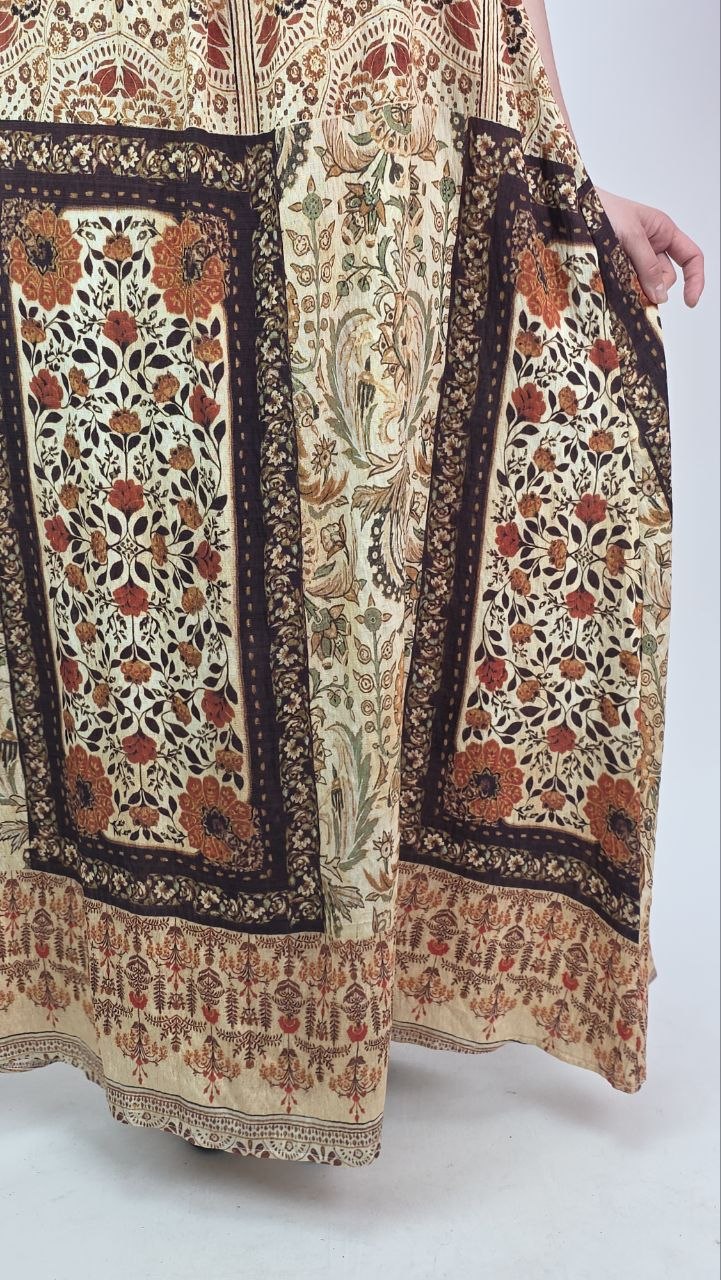Sukienka maxi boho z orientalnym printem - obrazek 5