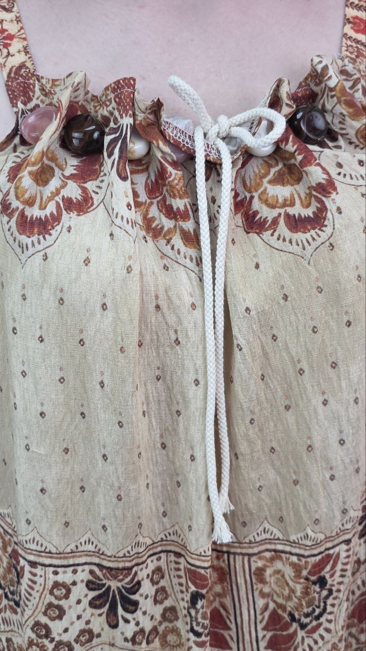 Sukienka maxi boho z orientalnym printem - obrazek 4