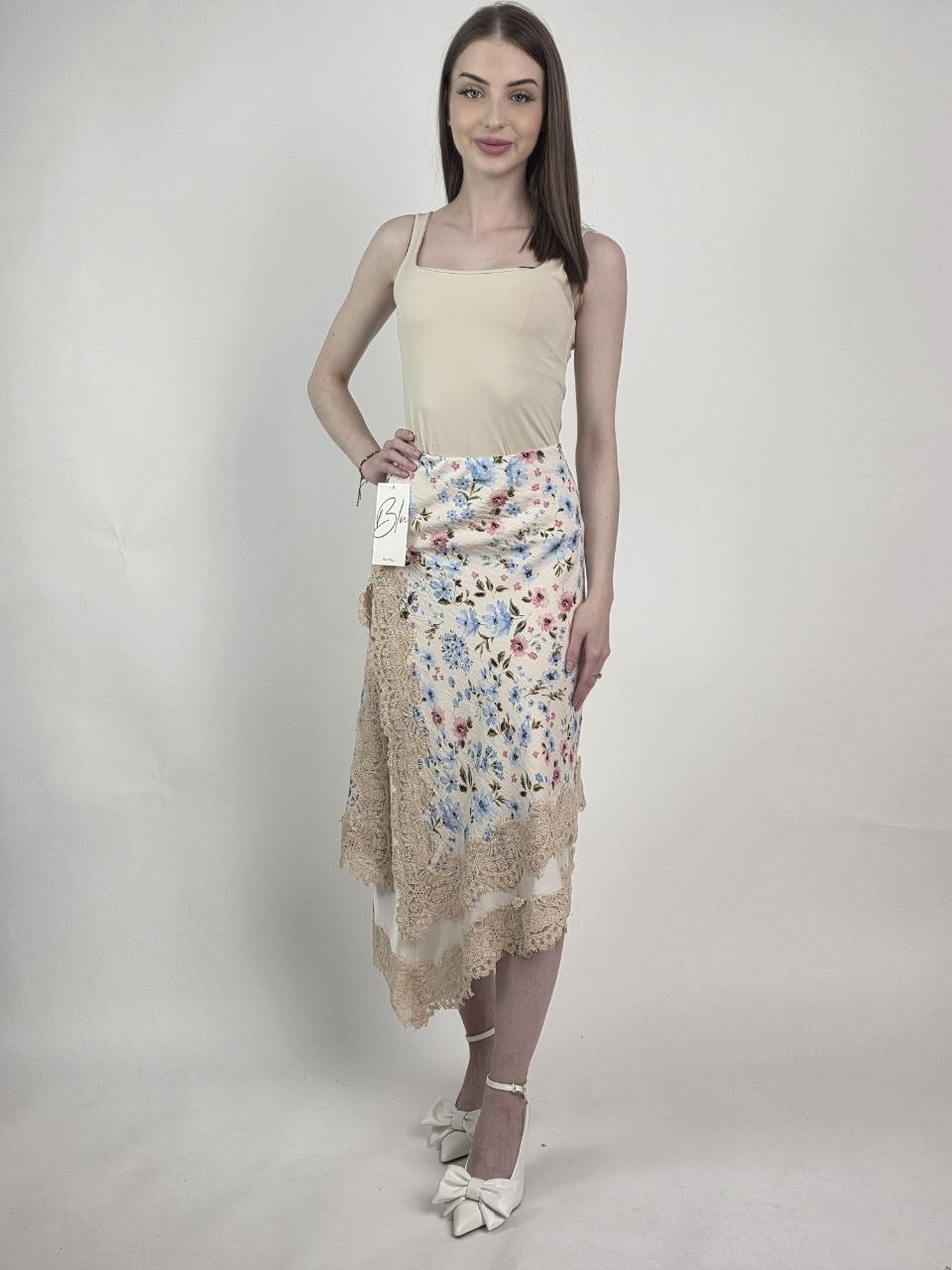 Spódnica Flower Lace Premium Asymetryczna