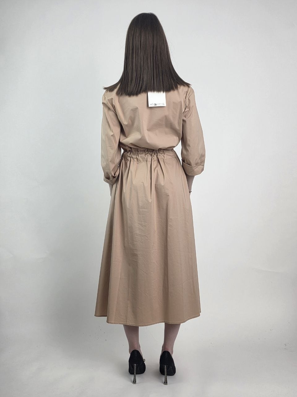 Sukienka Verona Beige Szmizjerka Premium Midi - obrazek 3