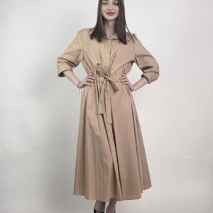 Sukienka Verona Beige Szmizjerka Premium Midi
