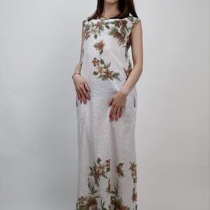 Sukienka Linen Blossom lniana maxi z kwiatami
